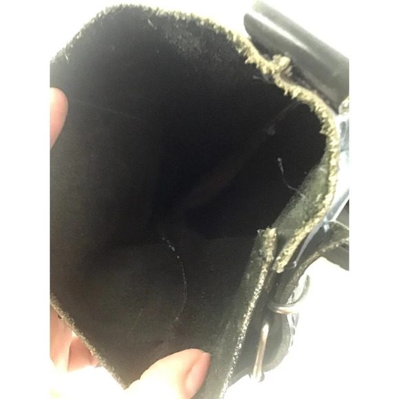 FUGGA Mens 8.5 Hunter Green Leather Boots Y2K - Picture 14 of 16